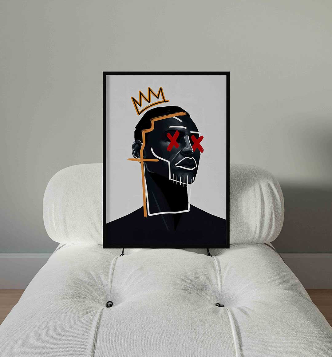 Portret met kroon – staande Pop Art wanddecoratie van WallArtistic