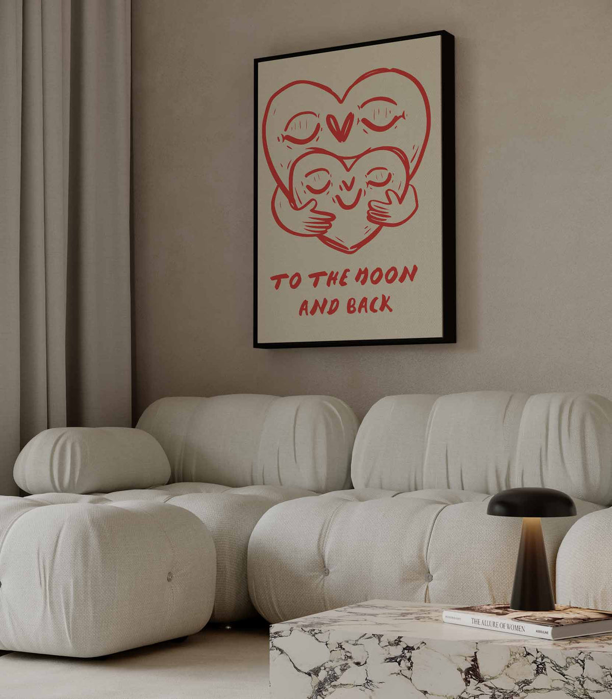 Liefdevolle Harten Knuffel – staande wandkunst voor woonkamer of interieur