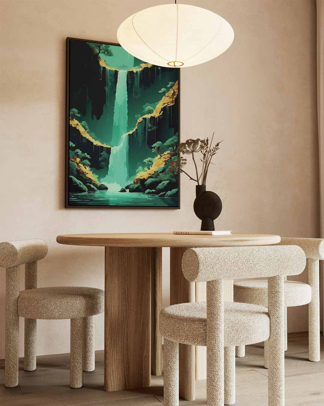 Waterval in een Tropisch Paradijs – staand kunstwerk voor modern interieur
