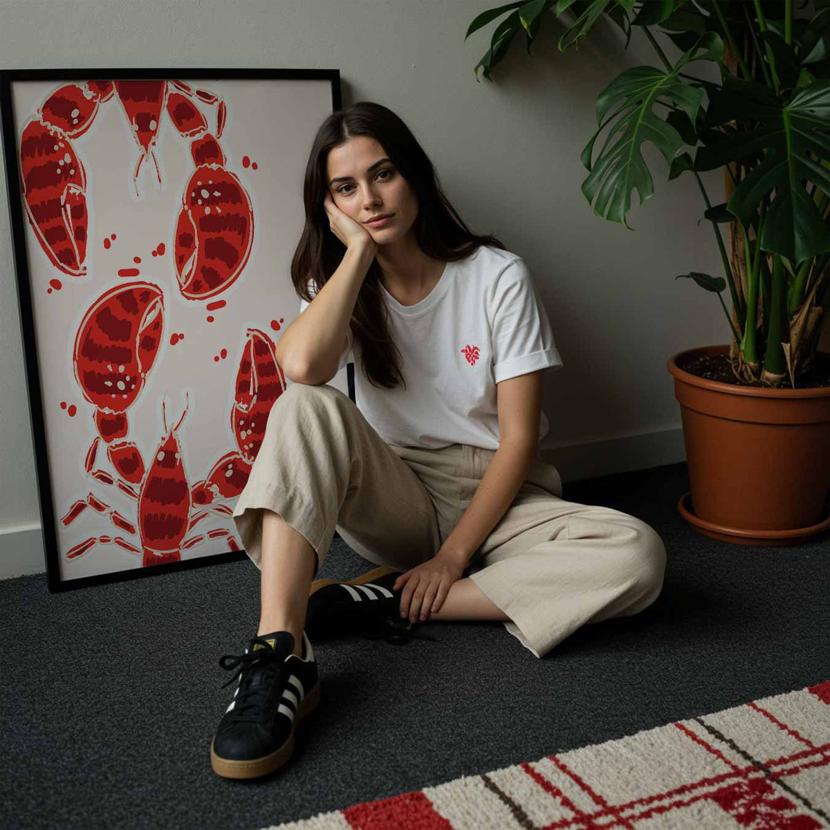 Vrolijke Kreeften Illustratie – staande muurposter met dierenthema