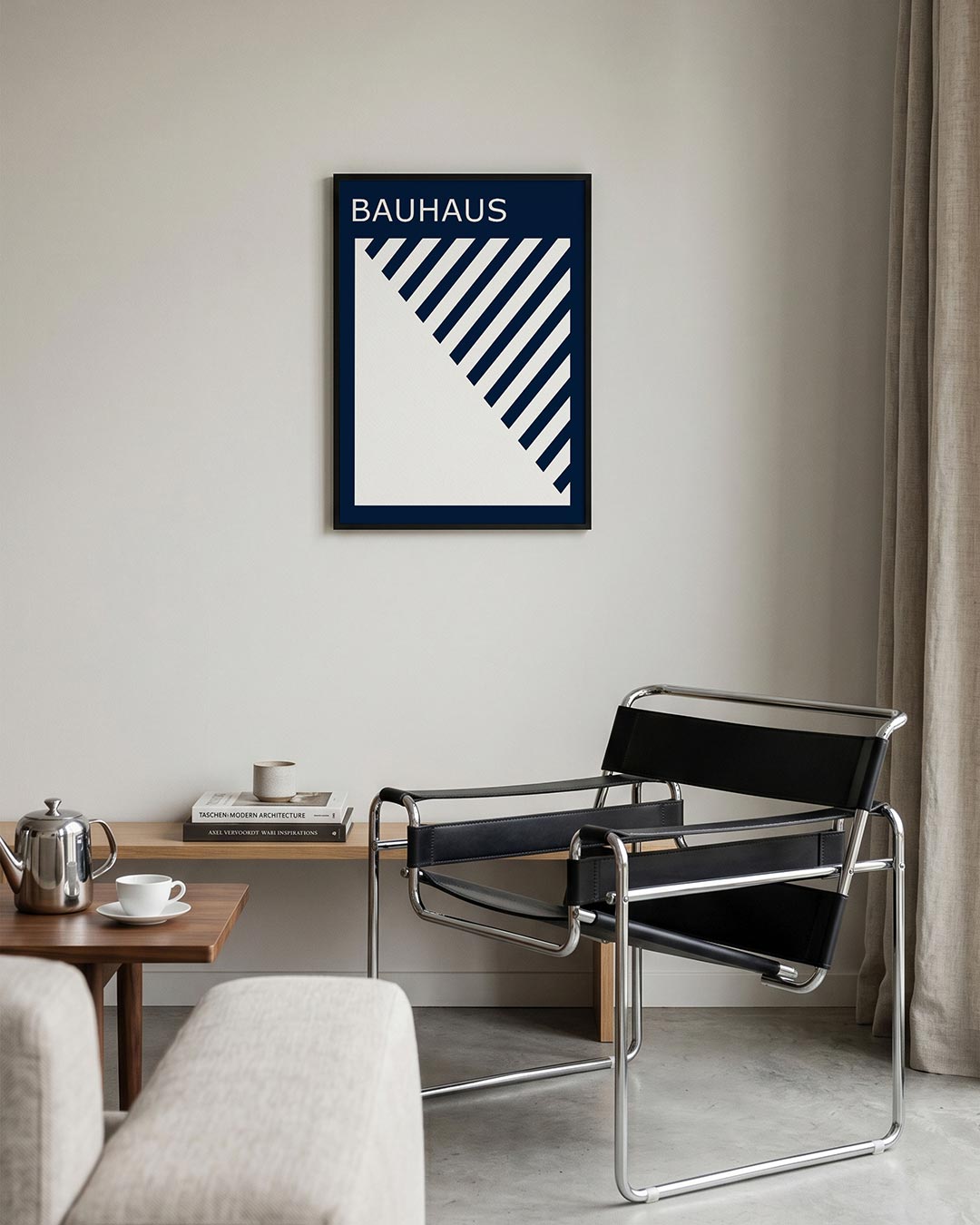 Diagonal lijnen – geometrische Bauhaus poster in staand formaat