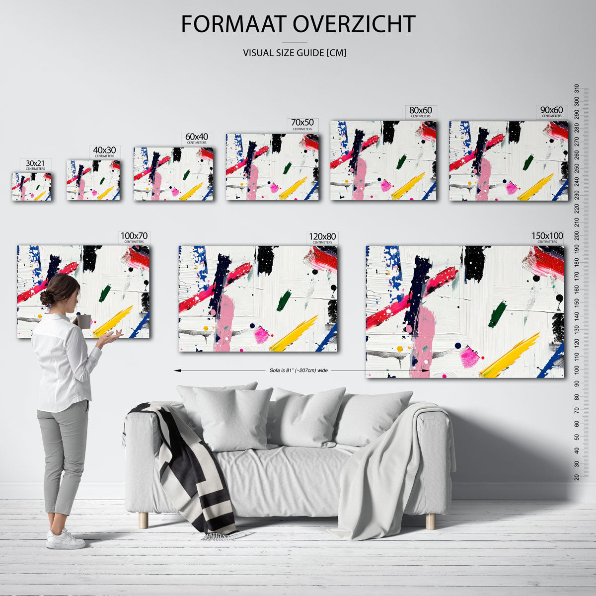 Abstracte penseelstreken – landscape muurposter met eigentijdse illustratie