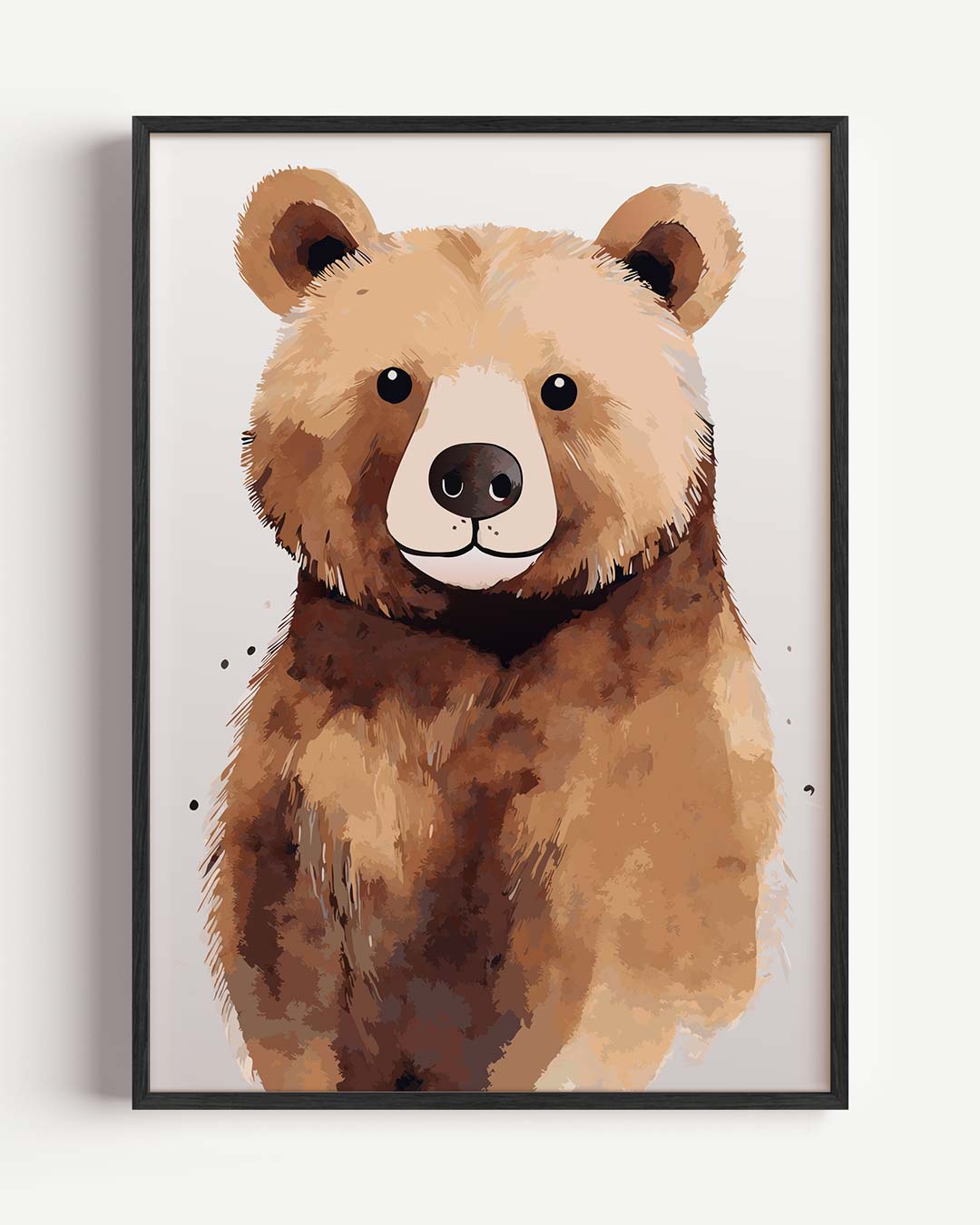 Schattige Bruine Beer – kids portret poster als wanddecoratie