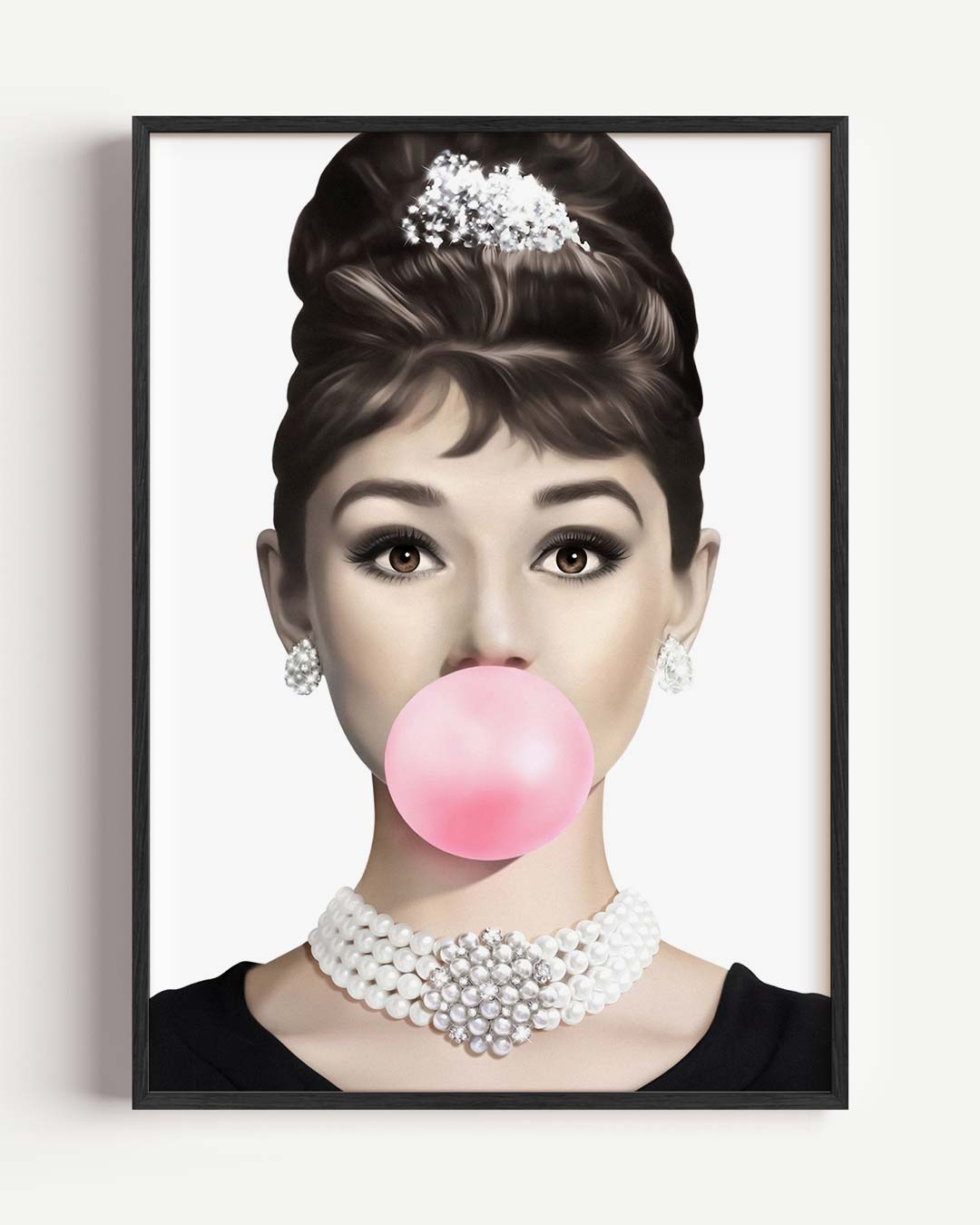 Stijlvolle Elegantie met een Knipoog – Popart en Streetart portret poster als wanddecoratie