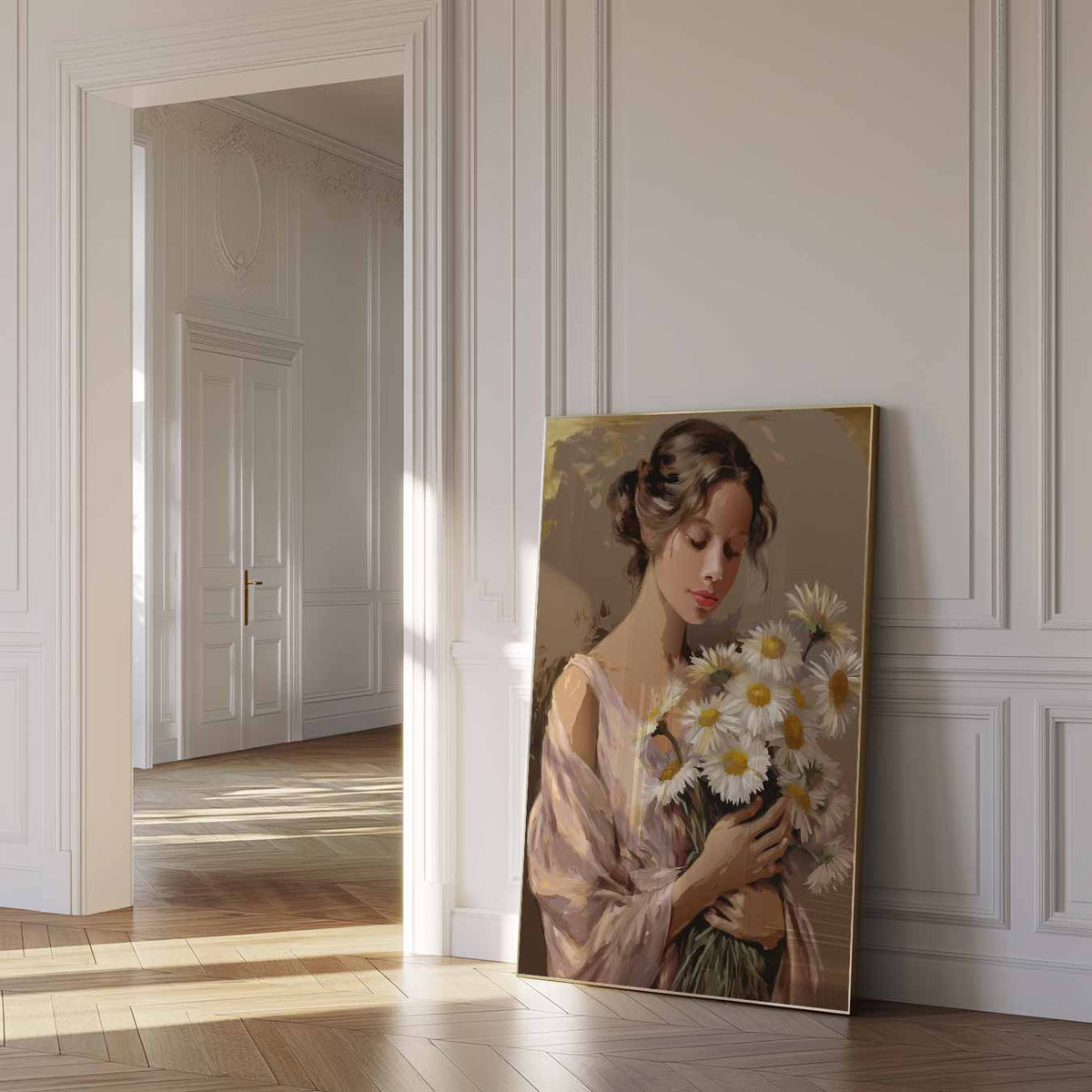 Lente Sfeer Met Margrieten – paas poster als vrolijke staande wanddecoratie