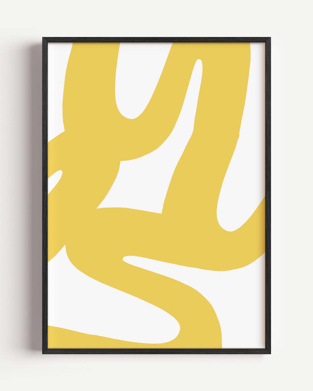 Vrolijke Gele Kunstprint – kleurrijke abstracte portret poster als wanddecoratie