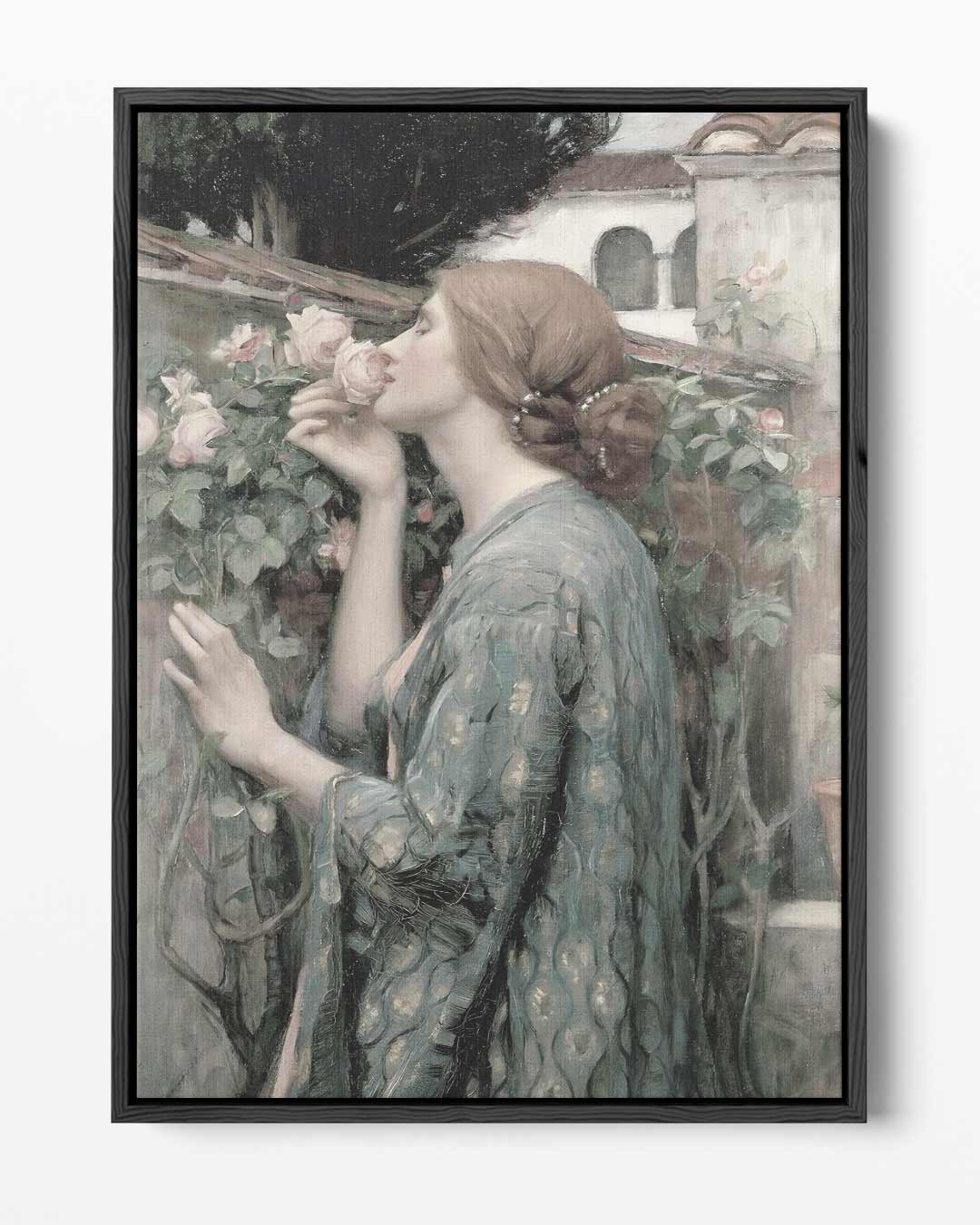 De geur van rozen – portret kunstwerk als wanddecoratie