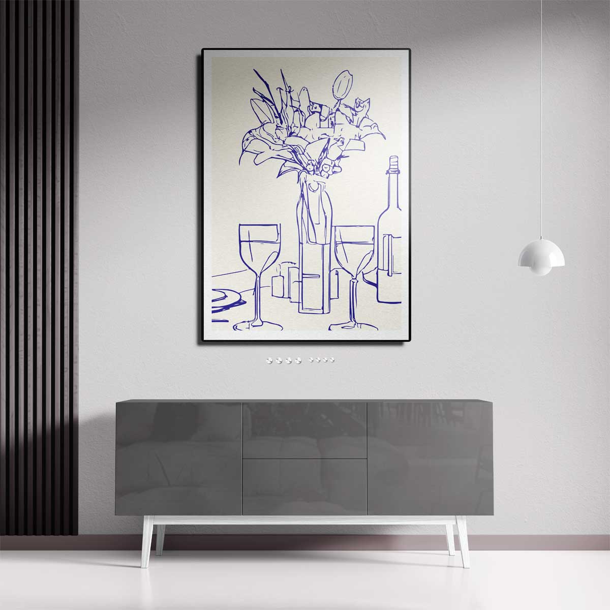 Tafelgenot in Lijn – staande wandkunst voor woonkamer of interieur