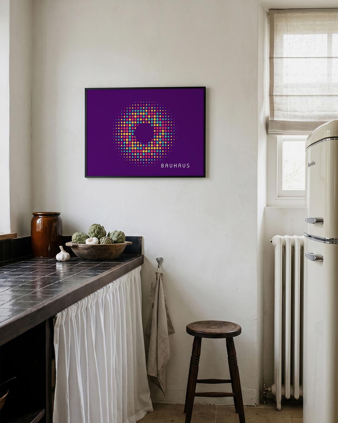 Cirkelvormige kleurvlakken – geometrische poster in Bauhaus-stijl van WallArtistic