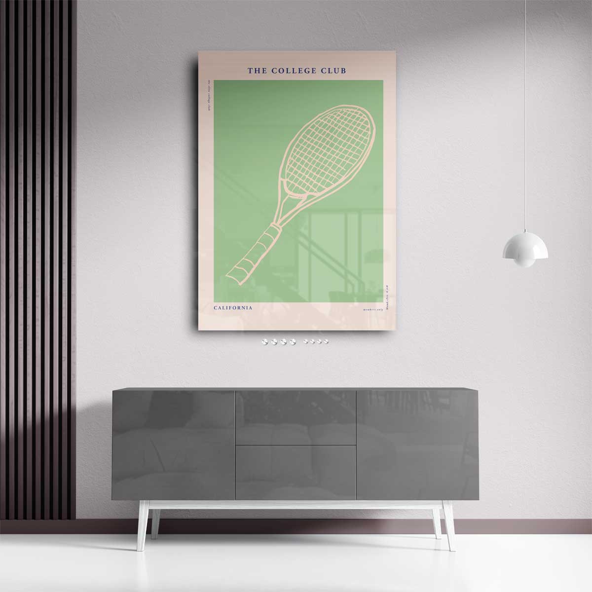 Tennis Club Poster – staand kunstwerk voor modern interieur