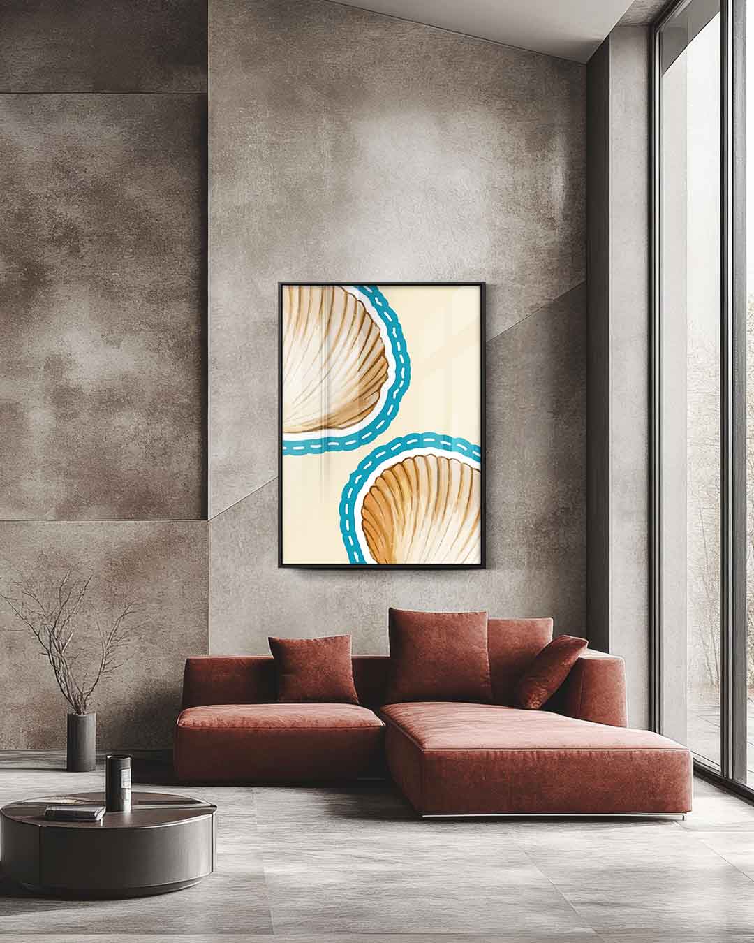 Schelpensymfonie – staande wandkunst voor woonkamer of interieur