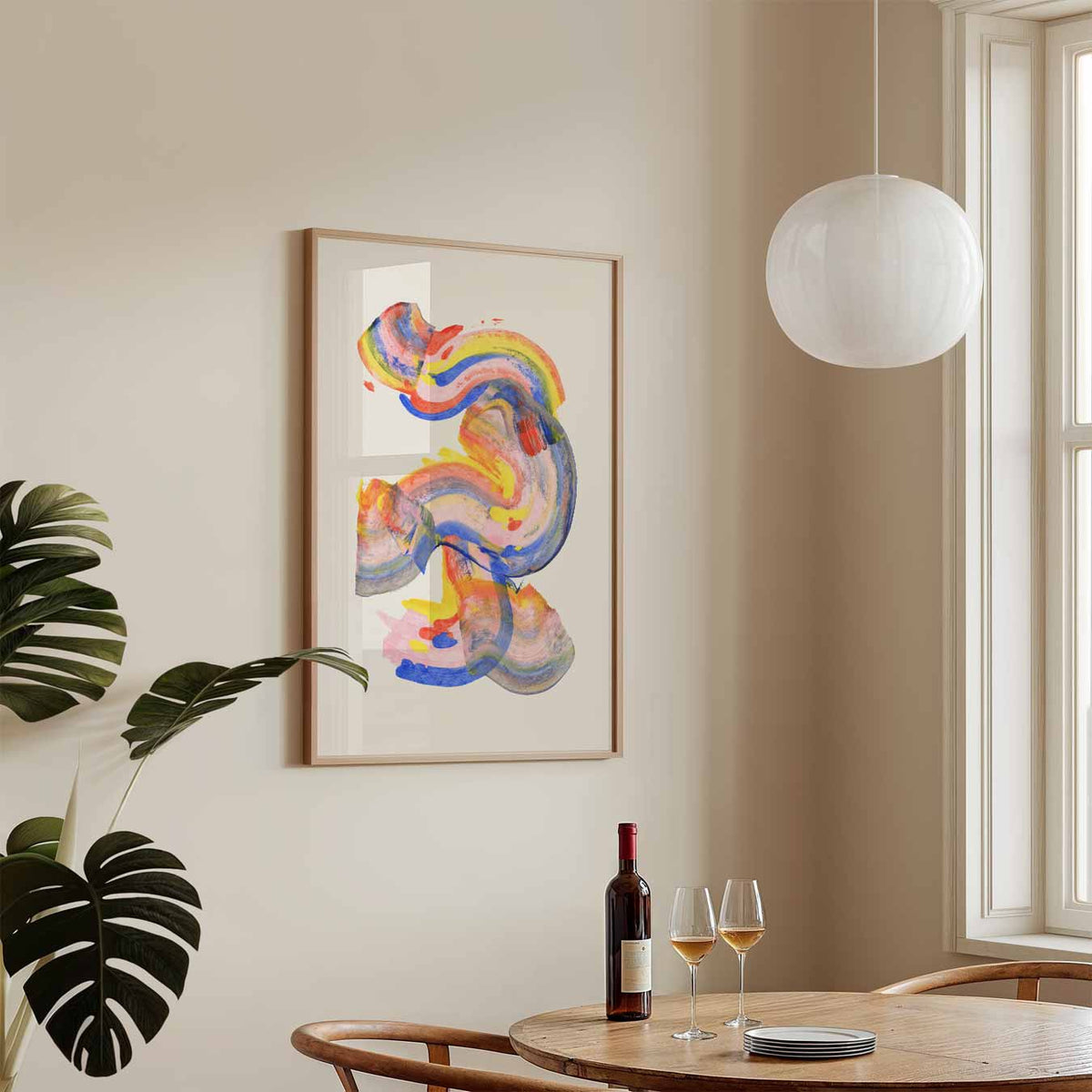 Kleurrijke Abstracte Kunstposter – staande Popart wanddecoratie van WallArtistic