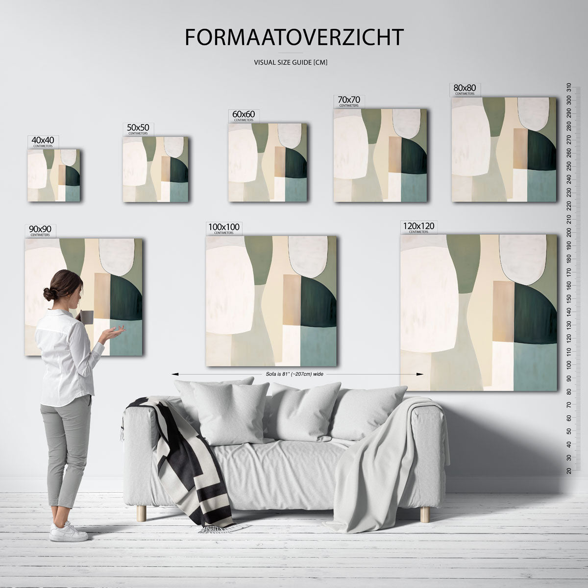 Abstracte vormen – vierkante muurposter met abstracte vormen