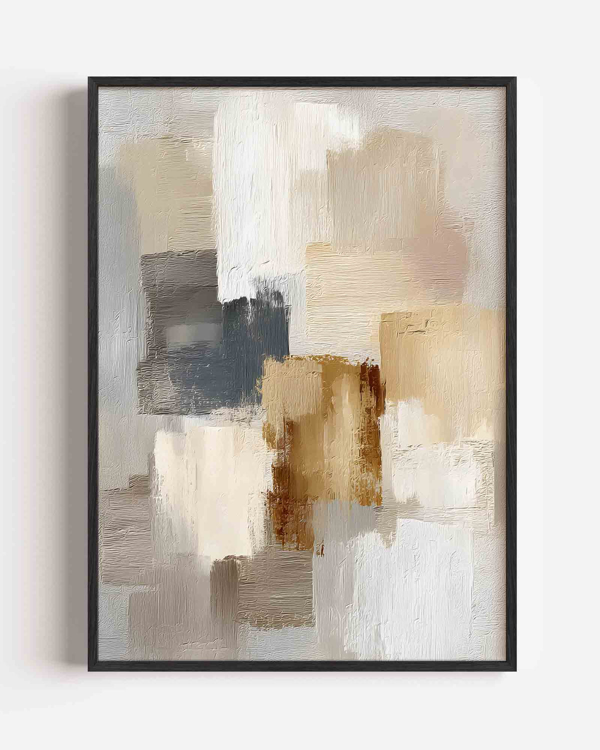 Abstracte beige compositie – abstracte textuur portret poster als wanddecoratie