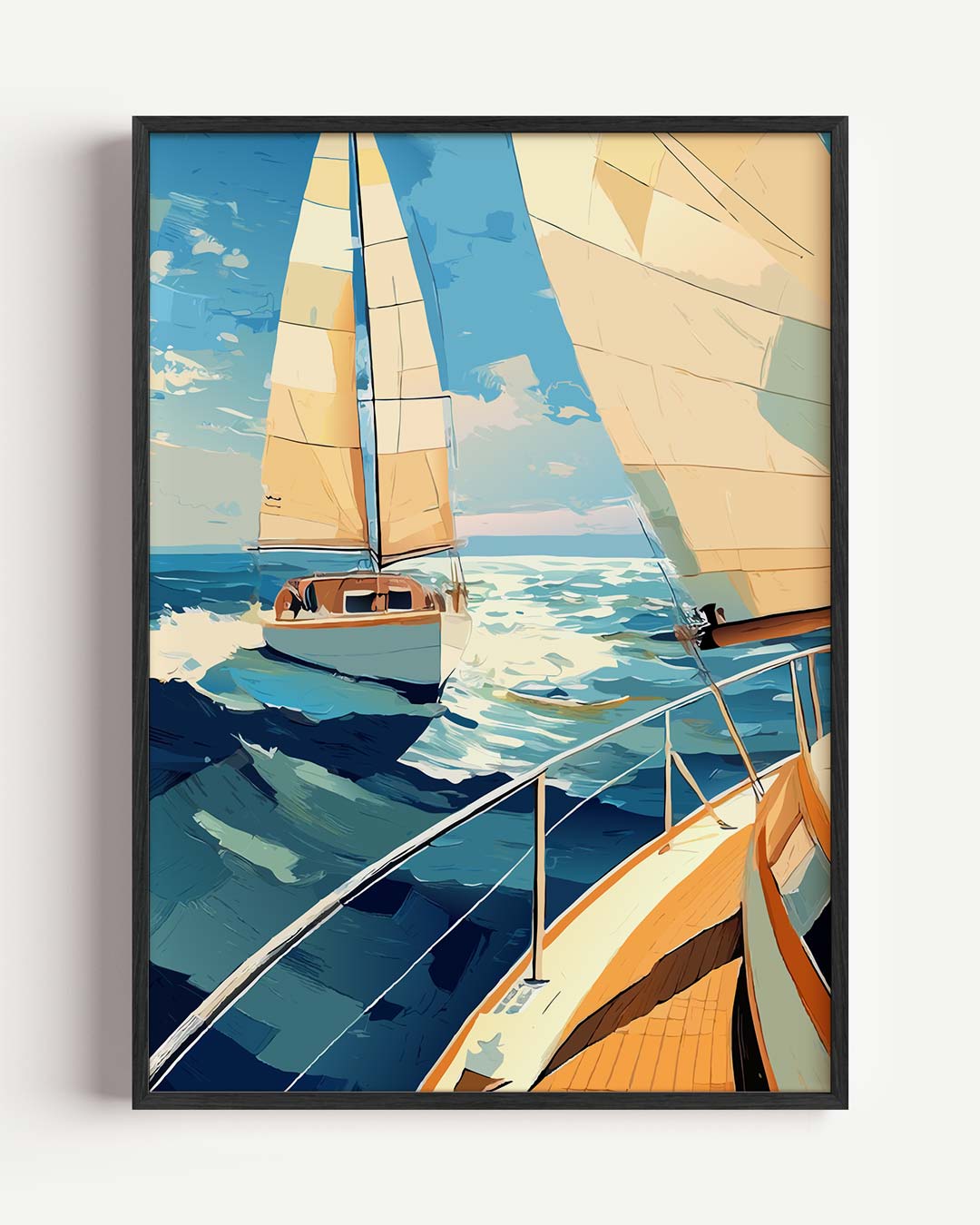 Zeilavontuur op Zee – zomer portret poster als wanddecoratie