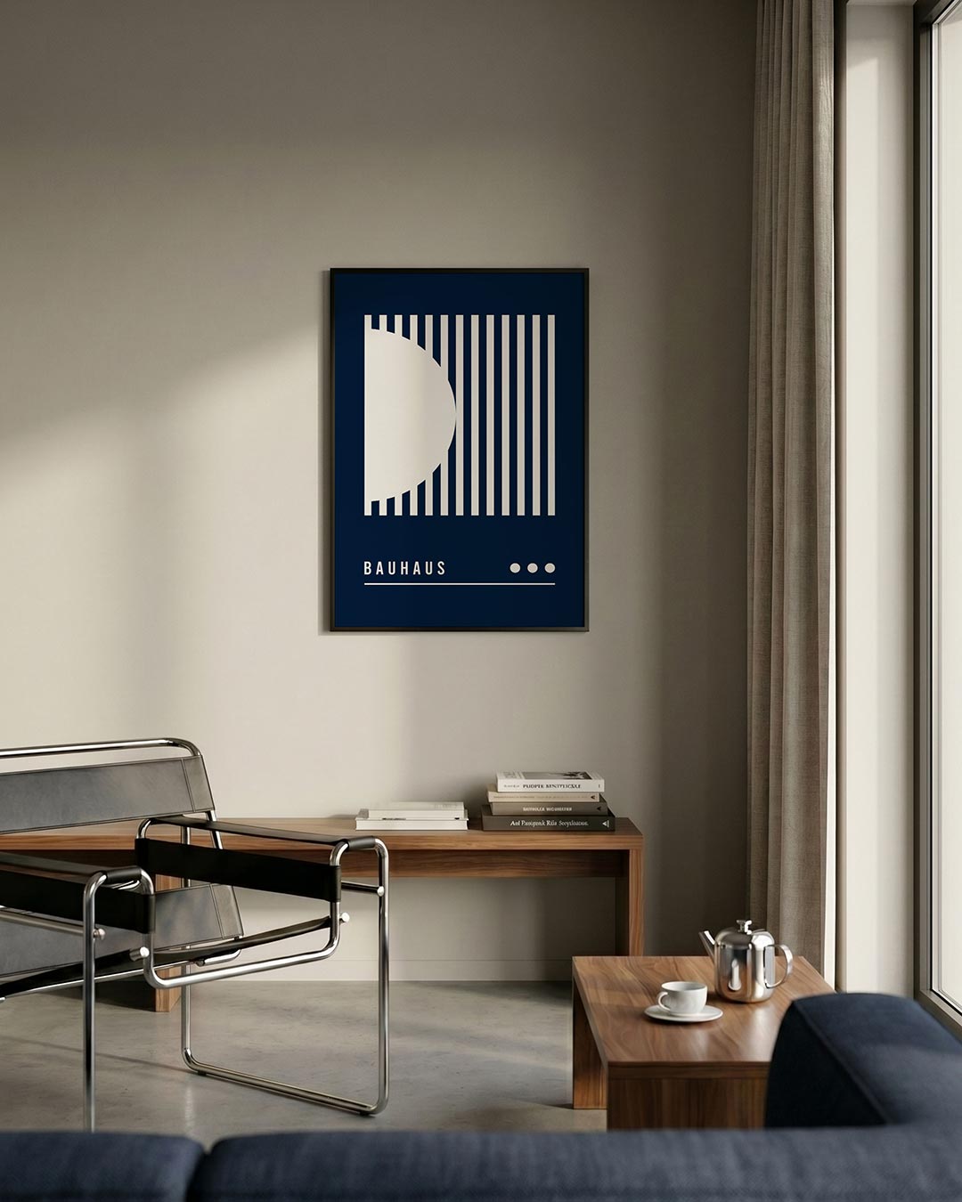 Lijnen en vlakken – staande Bauhaus poster voor aan de muur