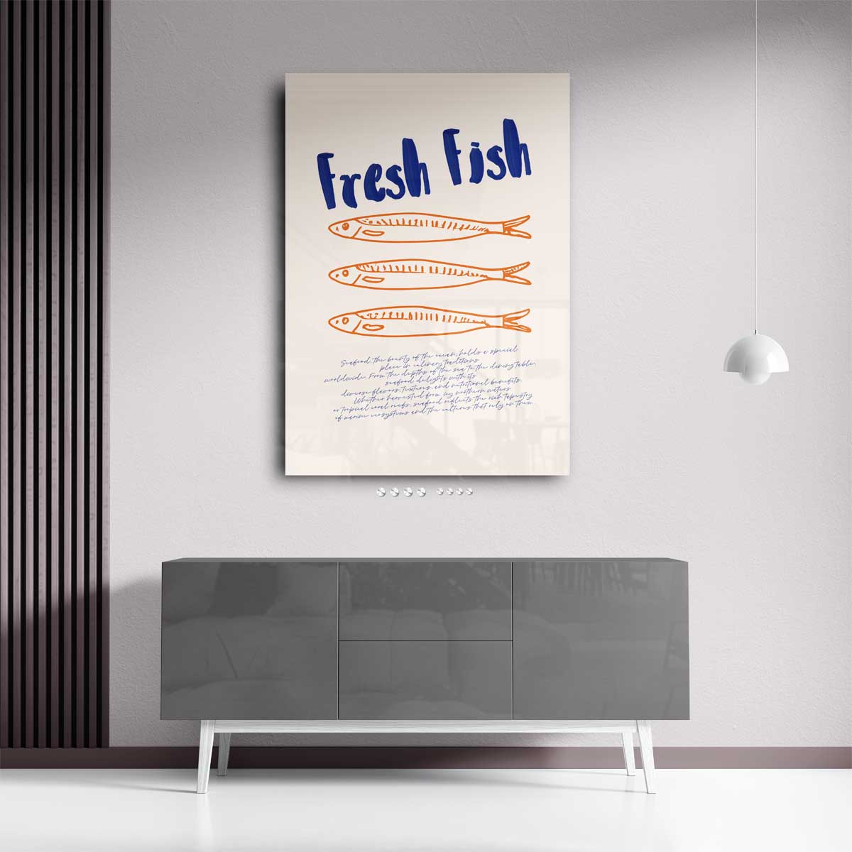 Verse Vis Illustratie – plexiglas wanddecoratie in portret formaat