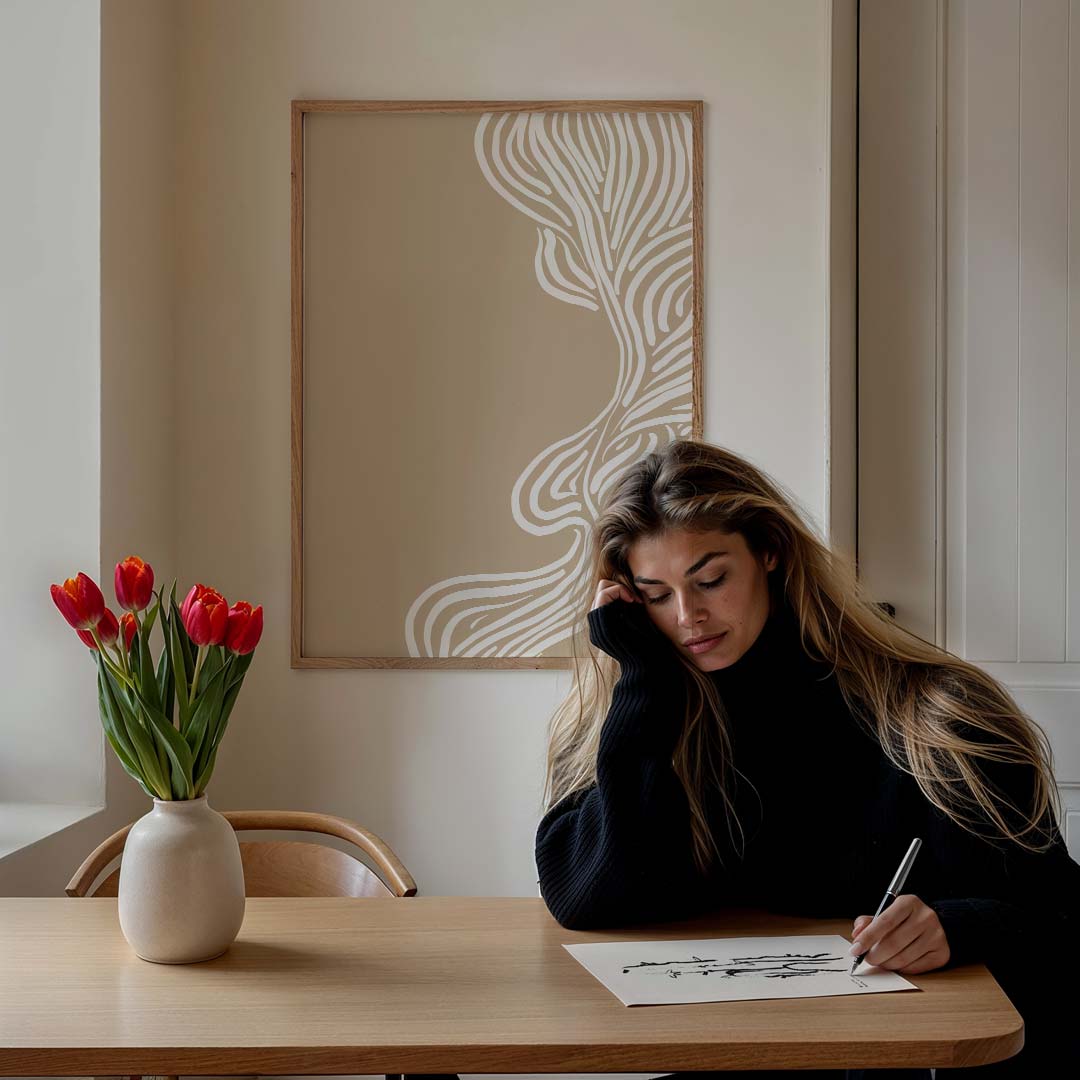 Natuurlijke Elegantie – staande muurposter met abstracte vormen