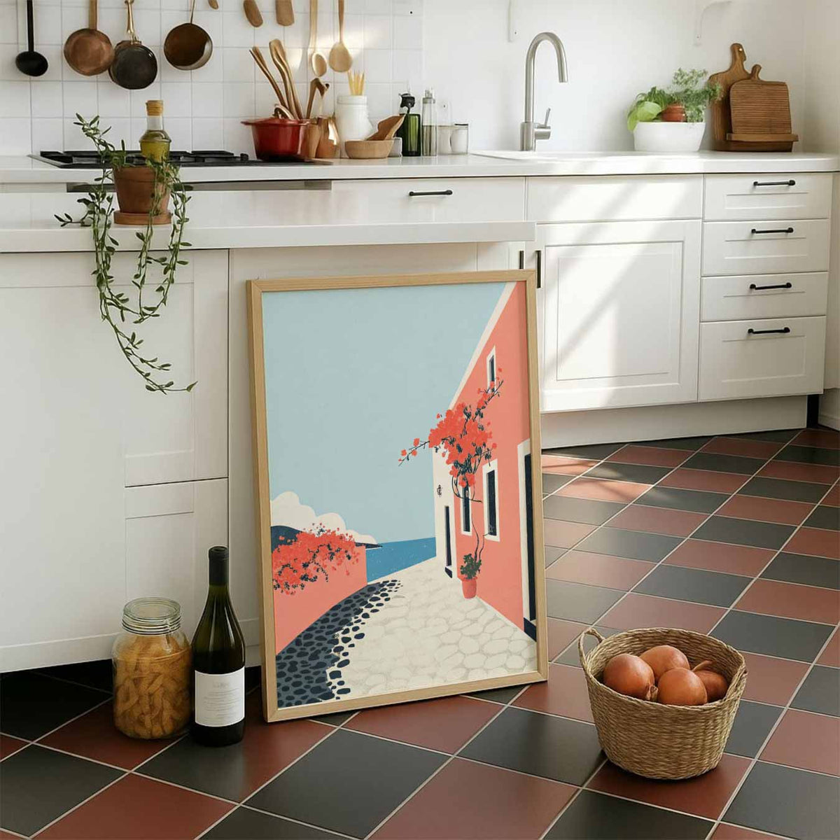 Zomerse Dag aan de Kust – staande muurposter met zomerse uitstraling