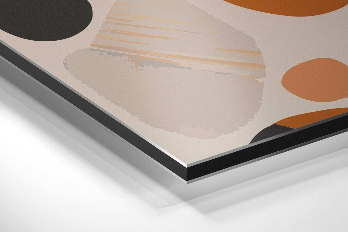 Abstracte Aardetinten Compositie – canvas kunstwerk als wanddecoratie