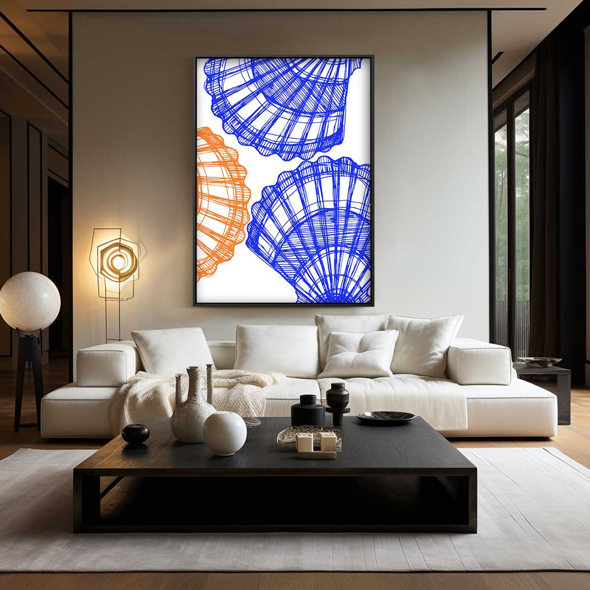 Zomerse Schelppatronen – modern portret kunstwerk van WallArtistic