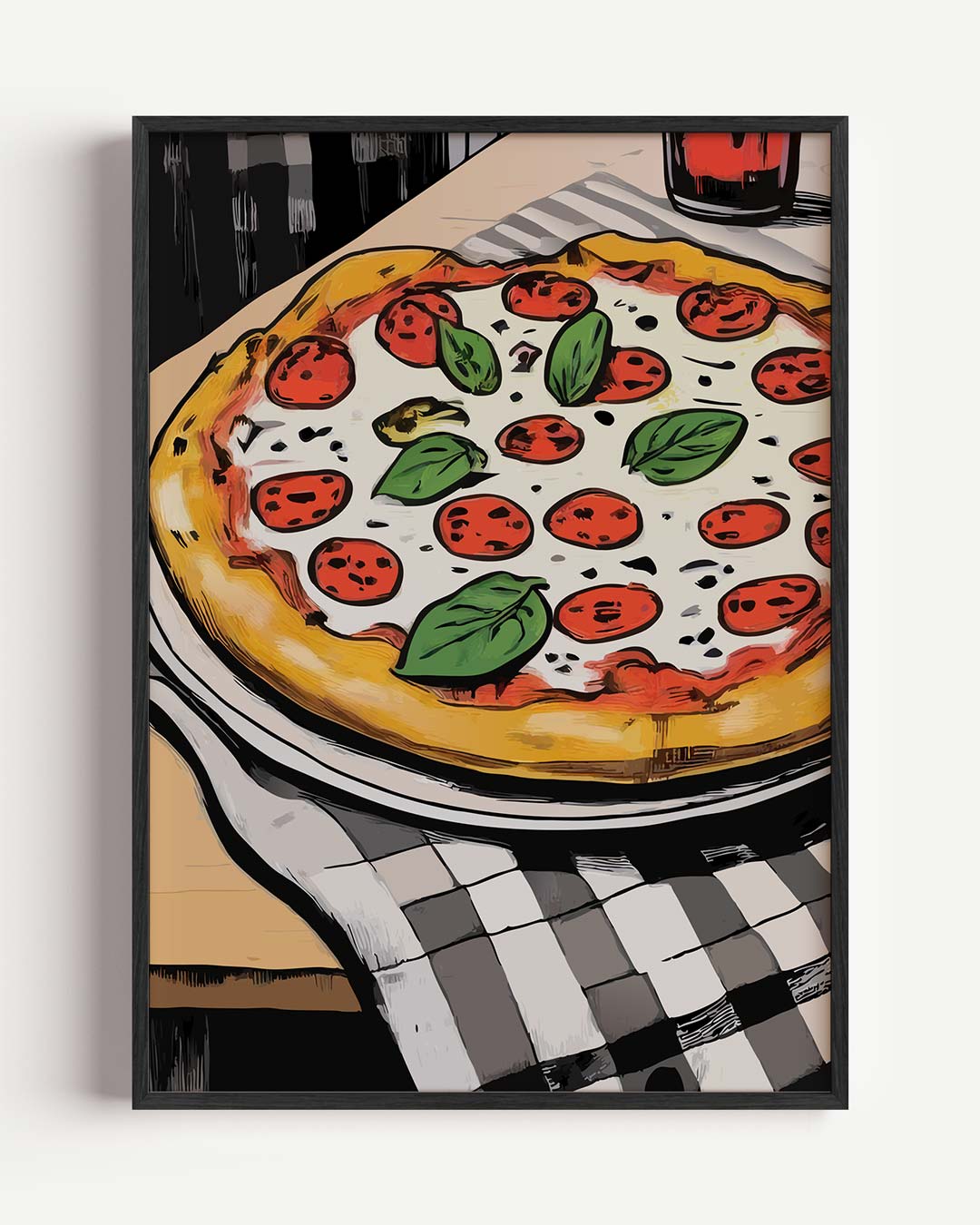 Pizza Serenade - Kunstzinnige – keuken portret poster als wanddecoratie