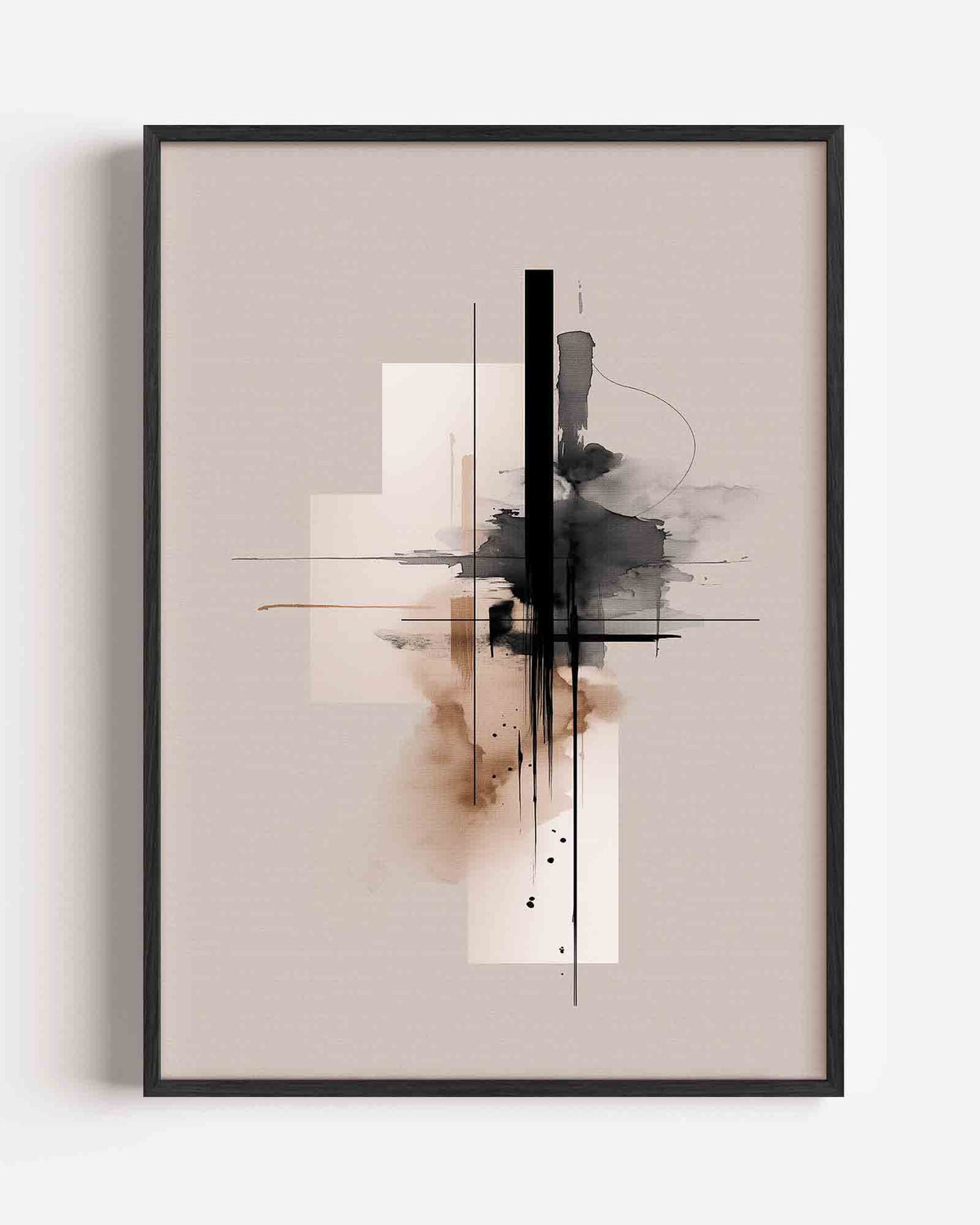 Abstracte lijnen en vormen – abstracte portret poster als wanddecoratie