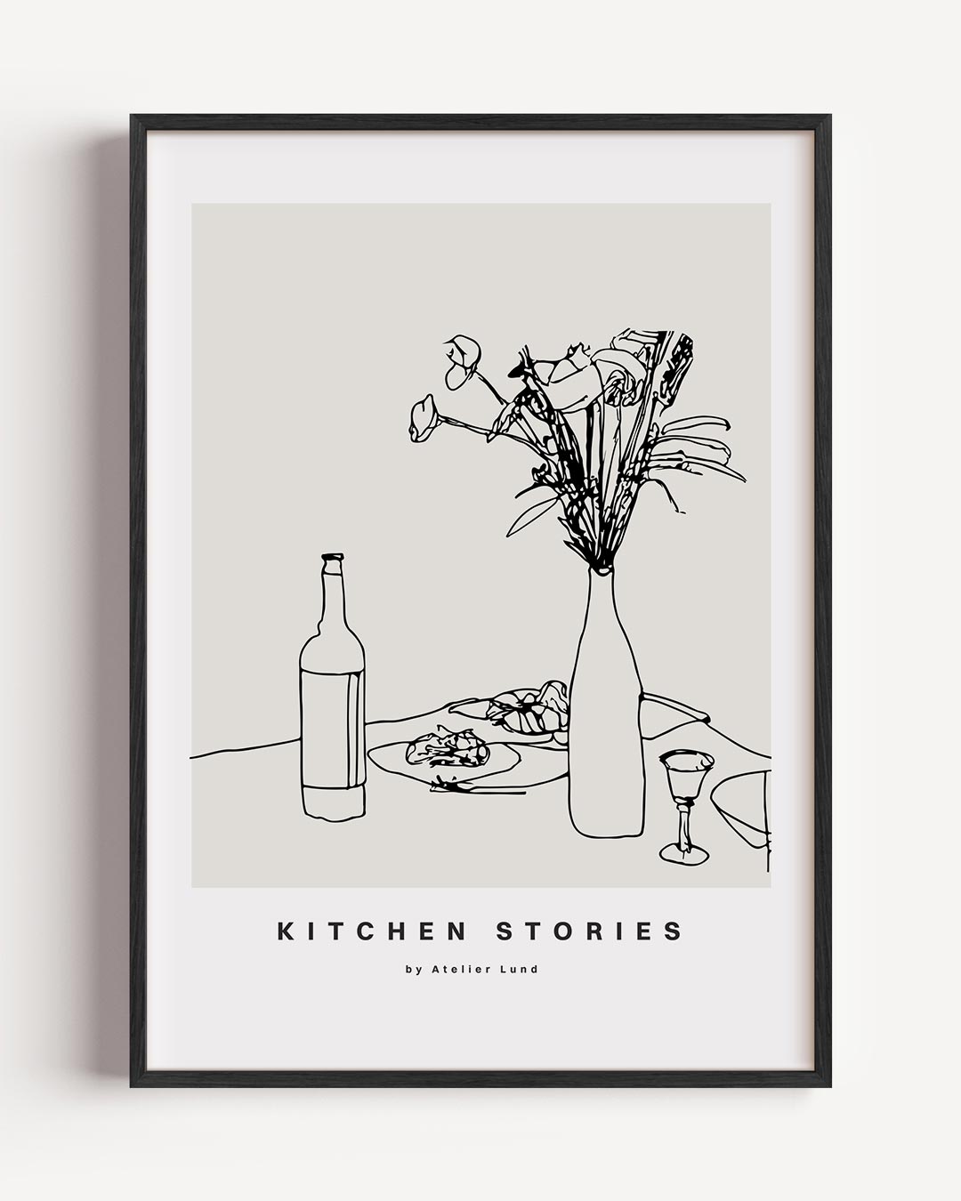 Kitchen Stories - Minimalistische – keuken portret poster als wanddecoratie