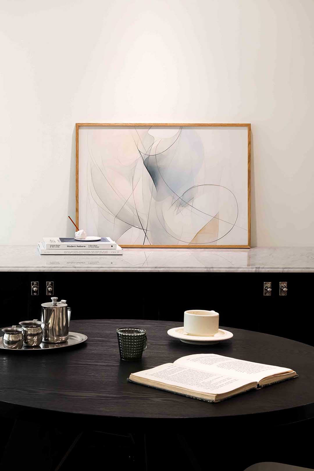 Abstracte lijnen en vormen – abstracte poster in liggend formaat