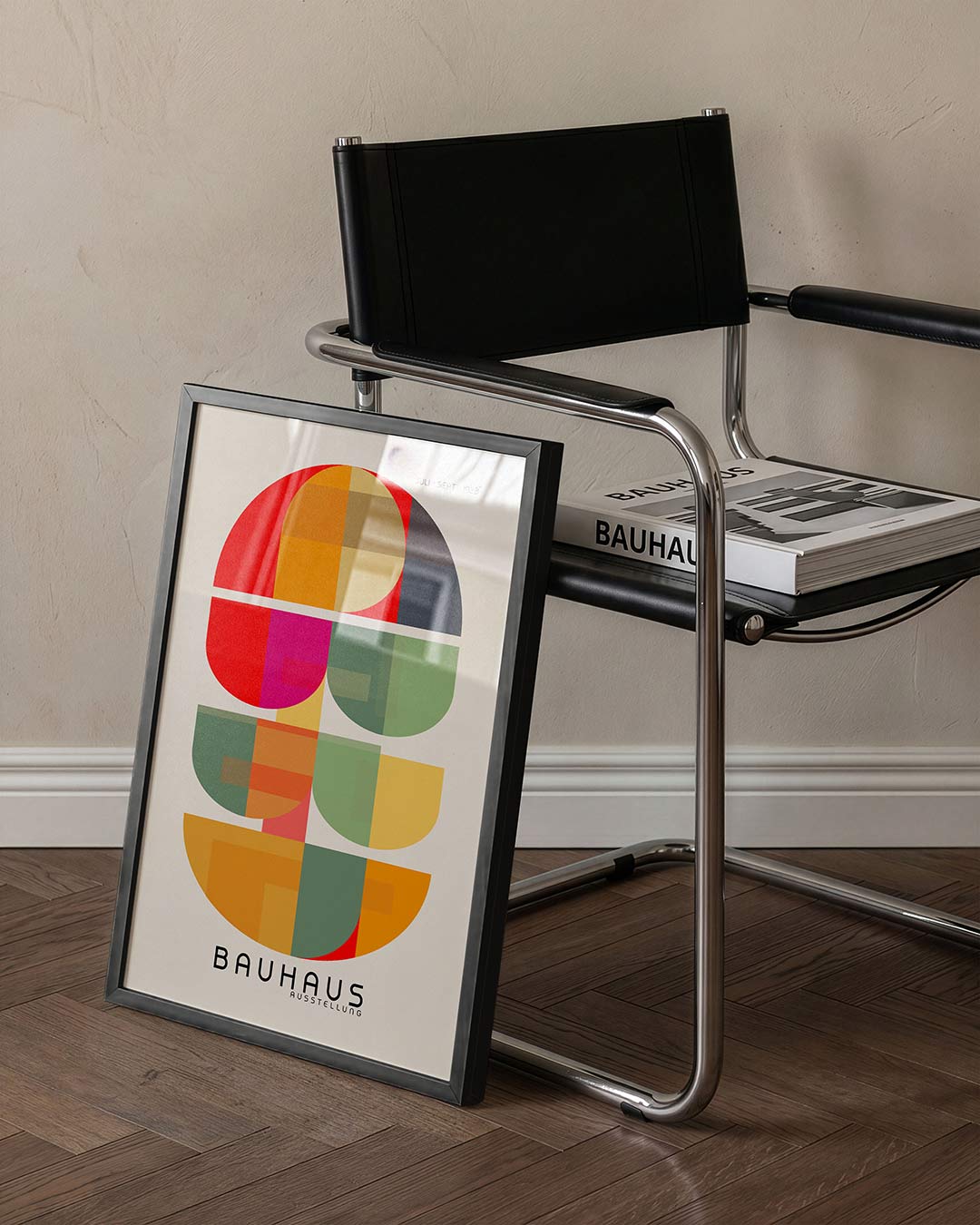 Vormen en kleurvlakken – staande Bauhaus poster voor aan de muur