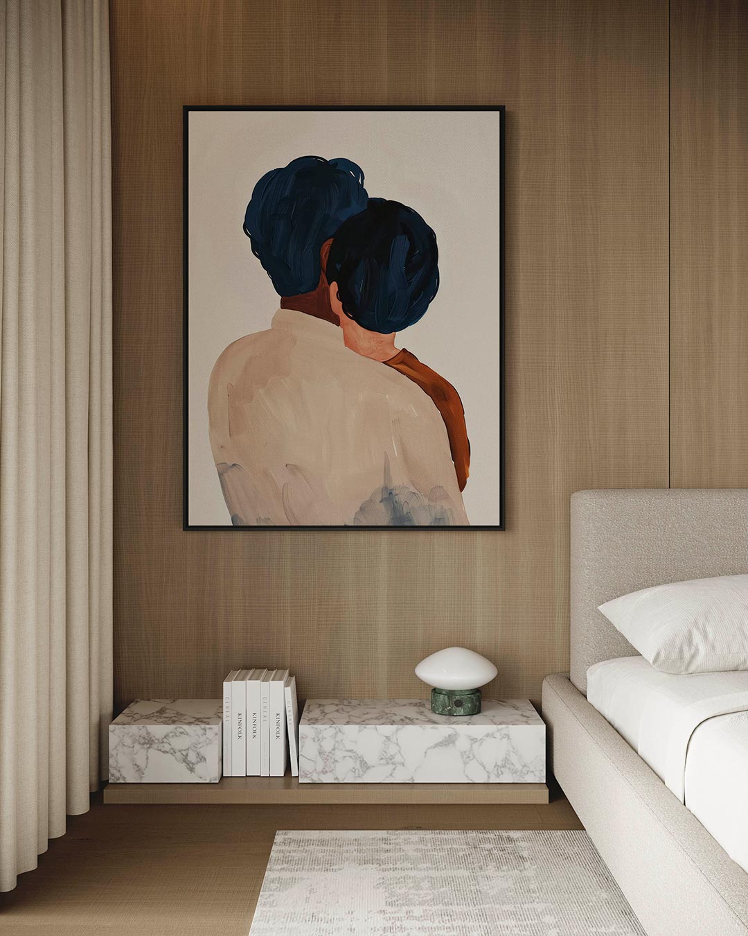 Intieme omhelzing – staand wanddecoratie kunstwerk