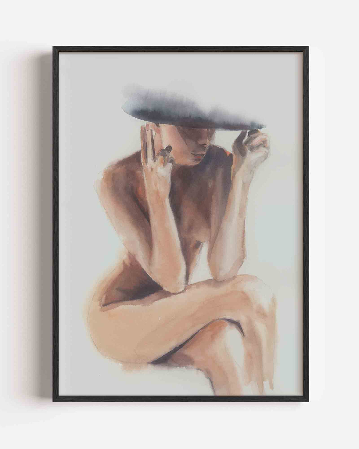 Zittende figuur met hoed – Élan Féminin portret poster als wanddecoratie