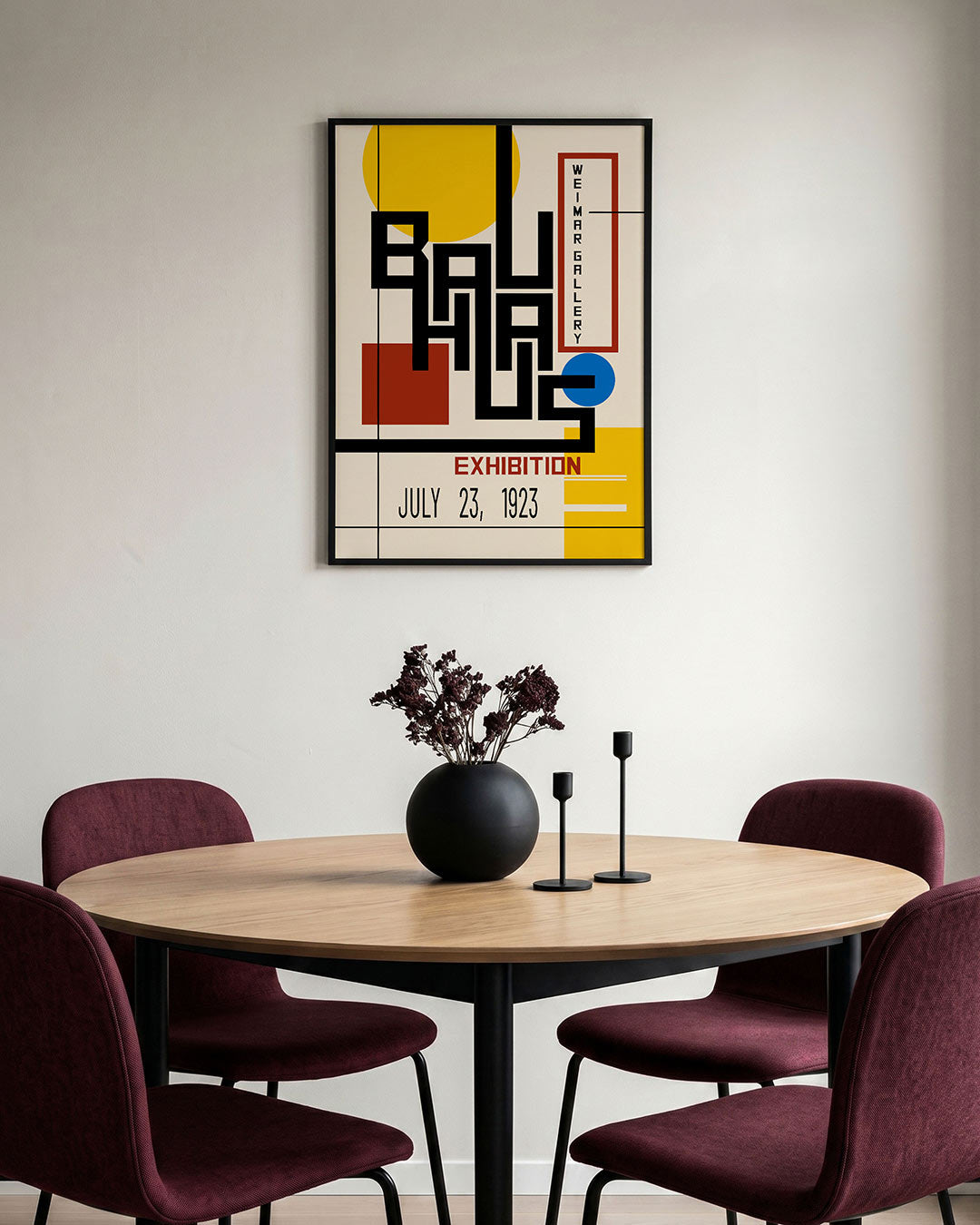 Vormen en vlaken – staande Bauhaus poster voor aan de muur