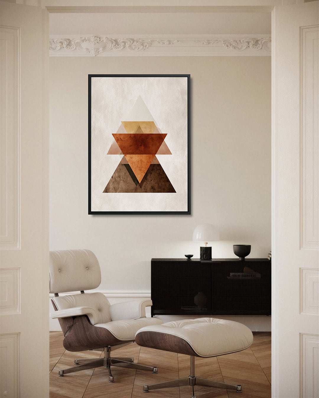 Geometrische driehoeken – staand wanddecoratie kunstwerk