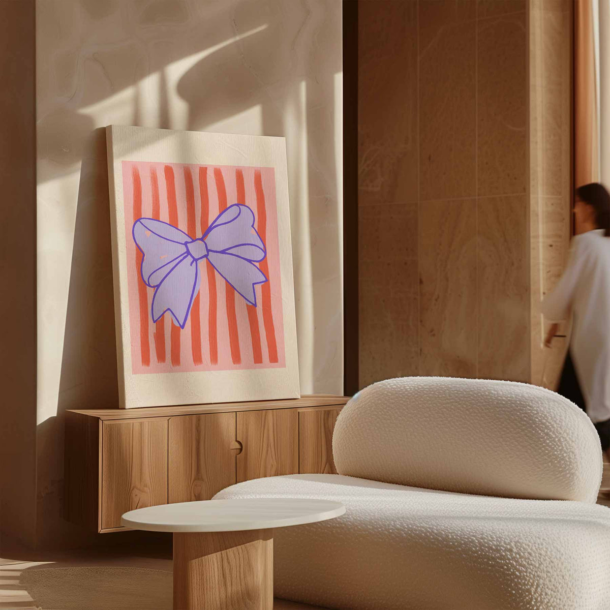 Vrolijke Strik met Strepen – plexiglas kunstwerk als wanddecoratie