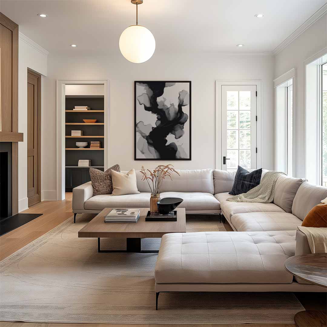 Mystieke Wolken in Beweging – staand kunstwerk voor modern interieur