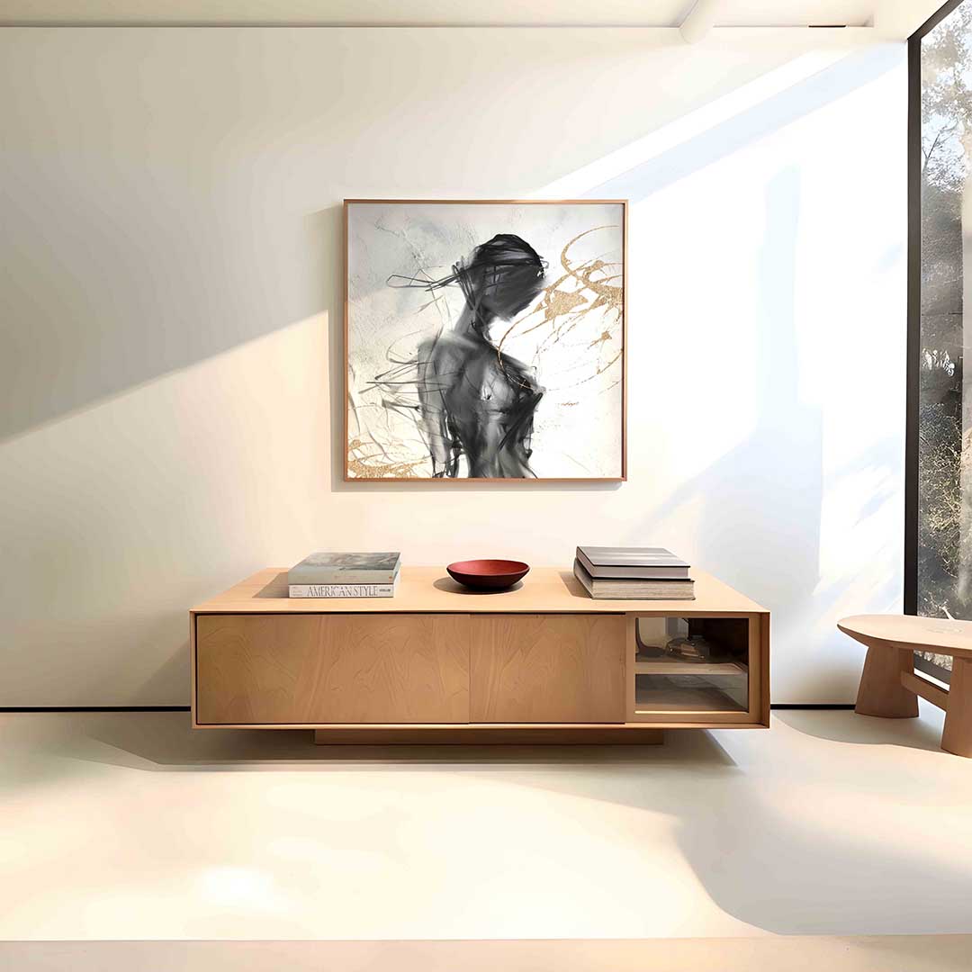 Abstracte figuur – vierkante zachte abstracte wanddecoratie van WallArtistic