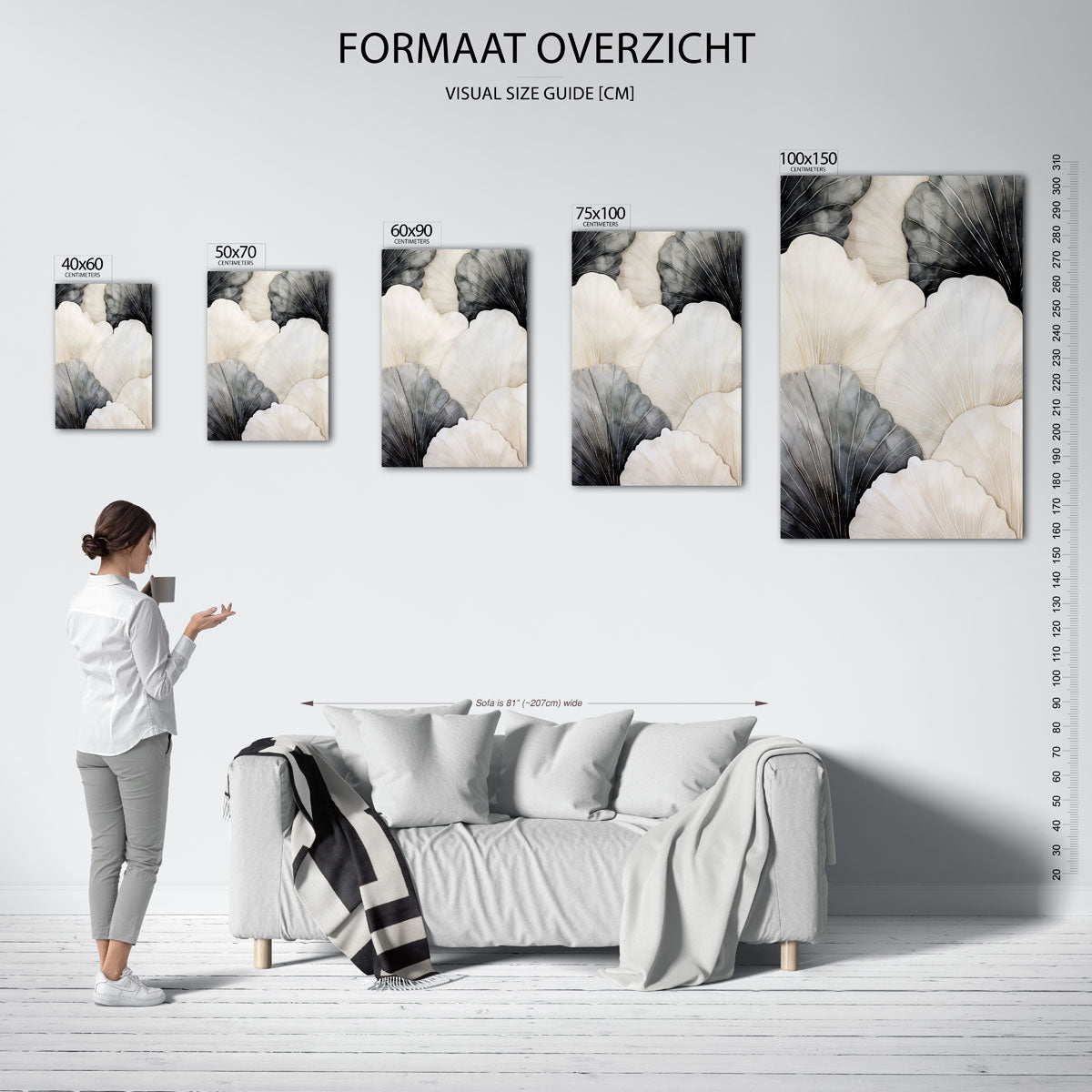 Organische vormen – staand wanddecoratie kunstwerk