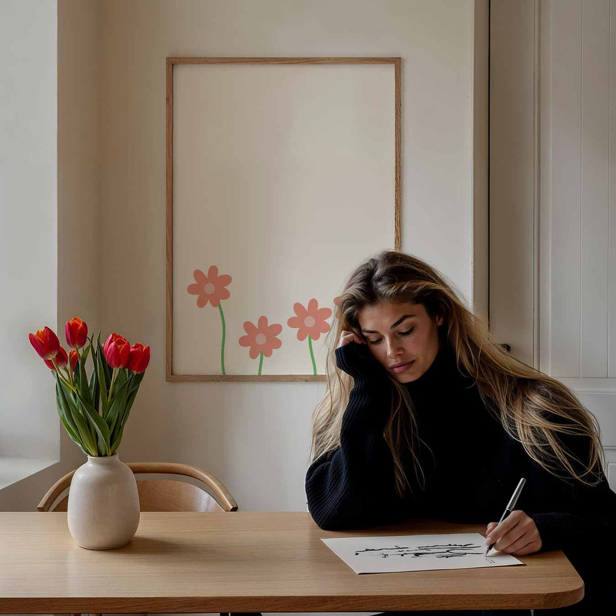 Vrolijke Bloemenpracht – paasposter in staand formaat