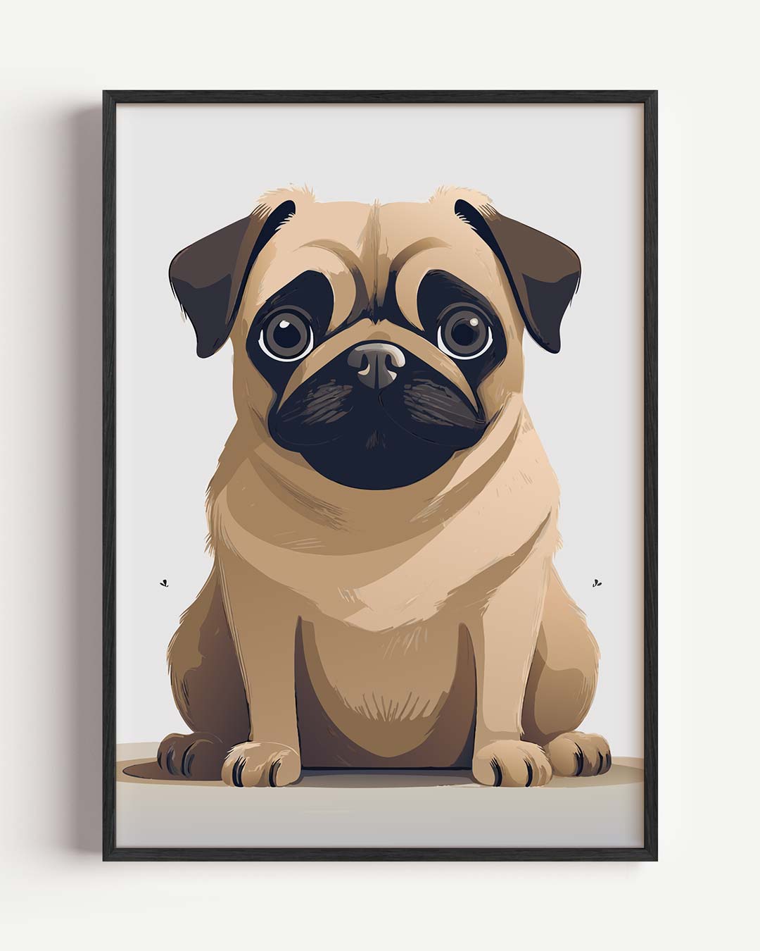 Schattige Mopshond – kids portret poster als wanddecoratie