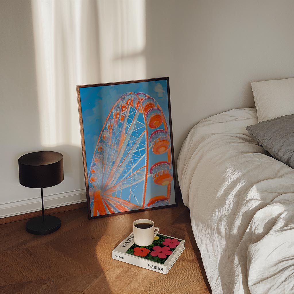 Betoverend Reuzenrad in Pastelkleuren – staande Popart wanddecoratie van WallArtistic