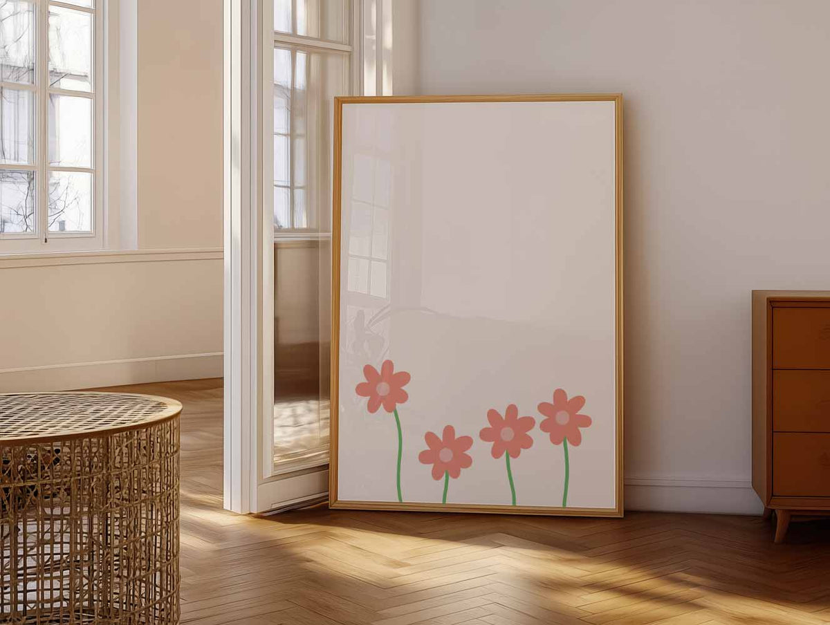 Vrolijke Bloemenpracht – vrolijke paasillustratie als portret poster