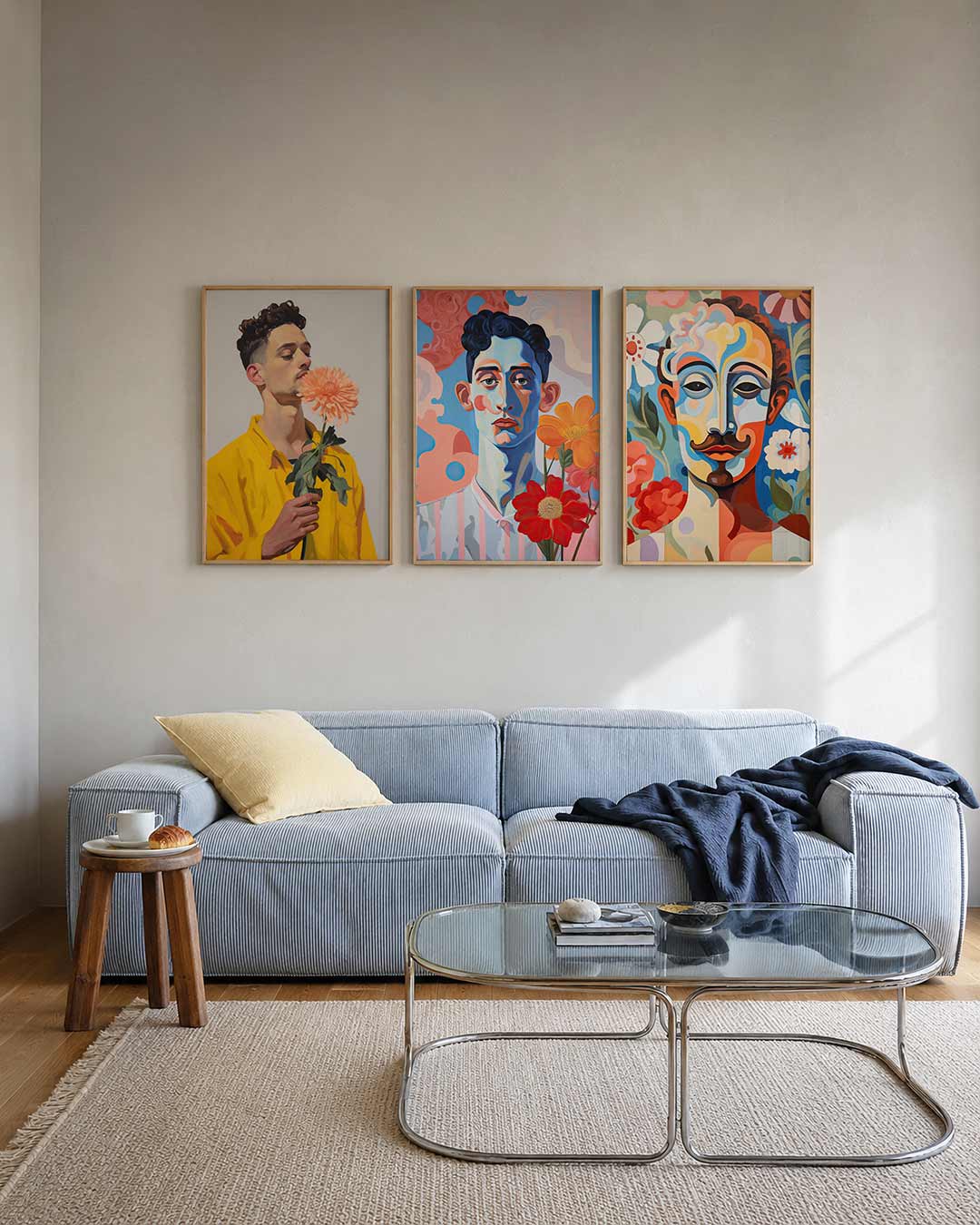 Abstract posterset – tweede productweergave – een abstracte posterset met donkere tinten en een rustige