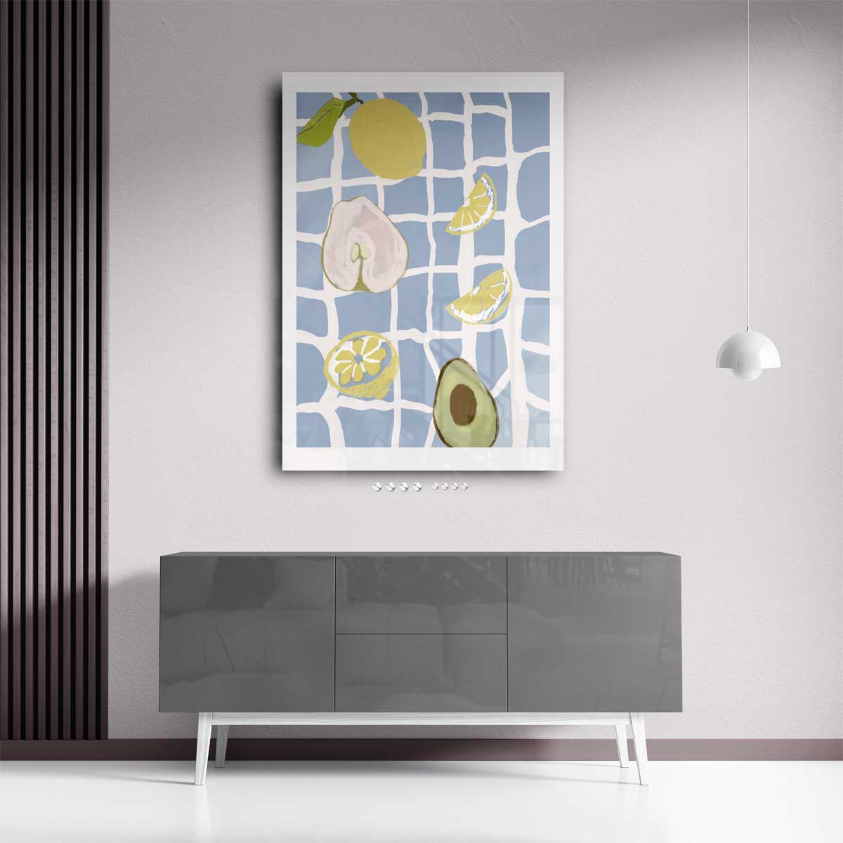 Zomerse Vruchten op Tegels – staand kunstwerk voor modern interieur