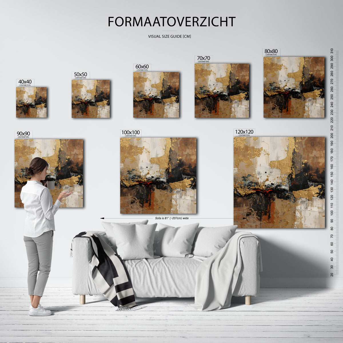 Gelaagde abstracte textuur – vierkante muurposter met abstracte texturen
