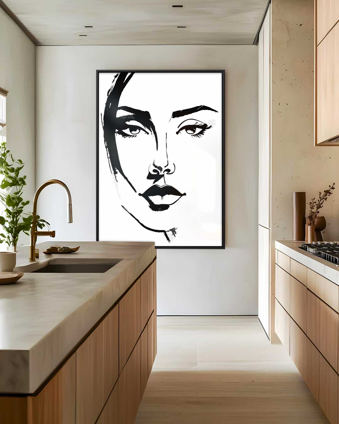 Minimalistisch Portret – modern portret kunstwerk van WallArtistic