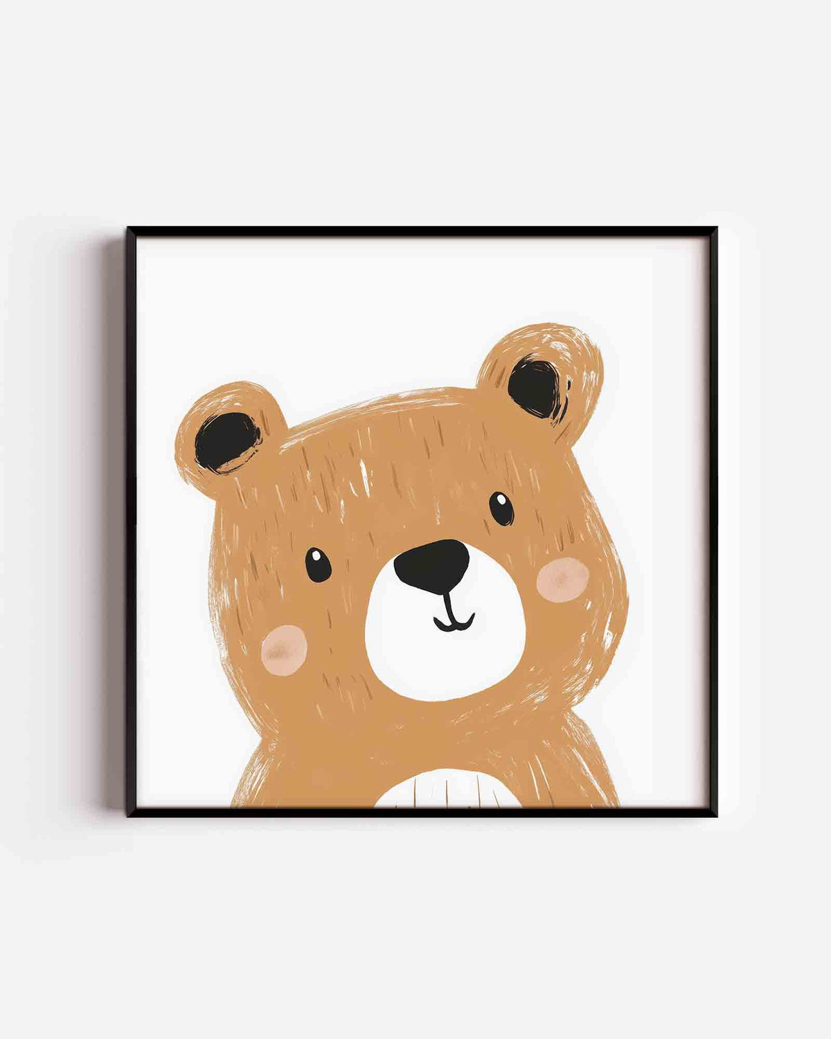 Schattige beer – vierkante kinderposter als wanddecoratie