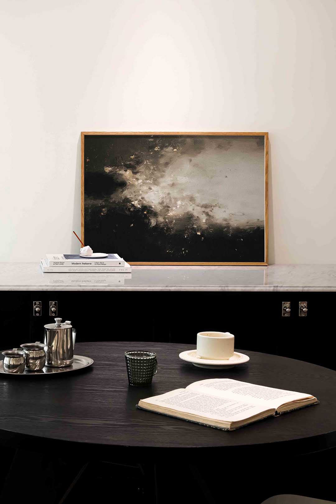 Abstracte zwart wit – abstracte poster in liggend formaat