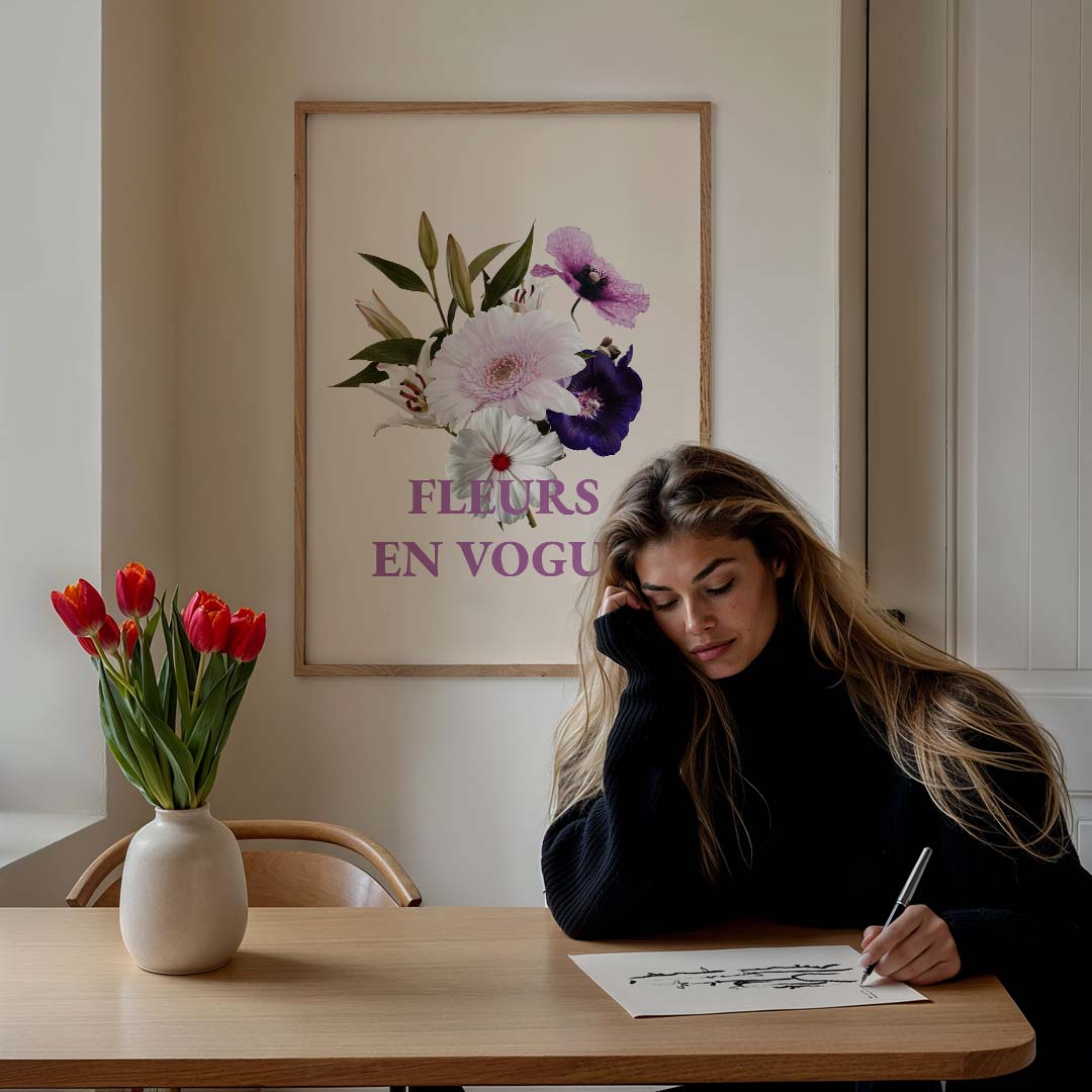 Bloemenpracht Wall Art – staande muurposter met tekst en typografie