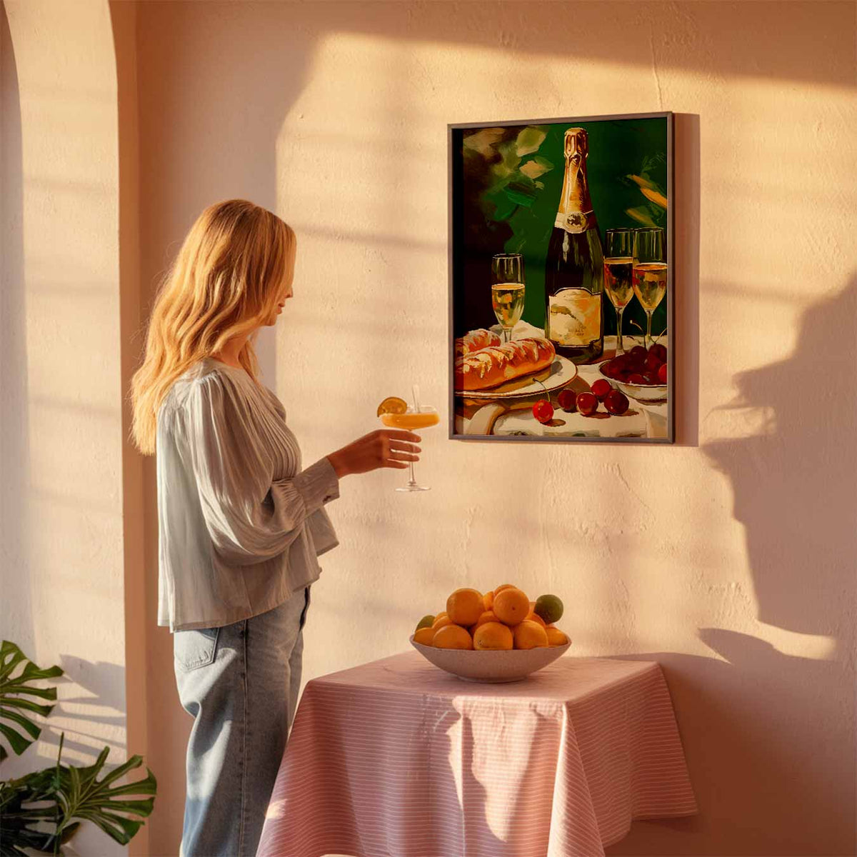 Luxe Champagne Brunch – keuken poster als sfeervolle staande wanddecoratie